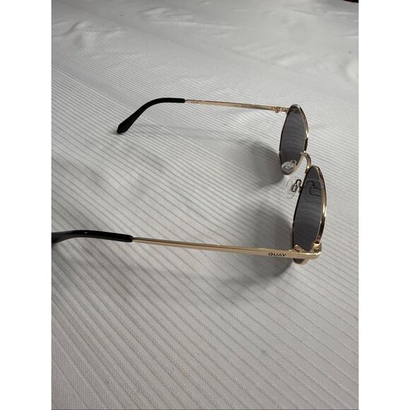 Quay Big Time Gold Frame Polarized Smoke Lens Sunglasses main image 5